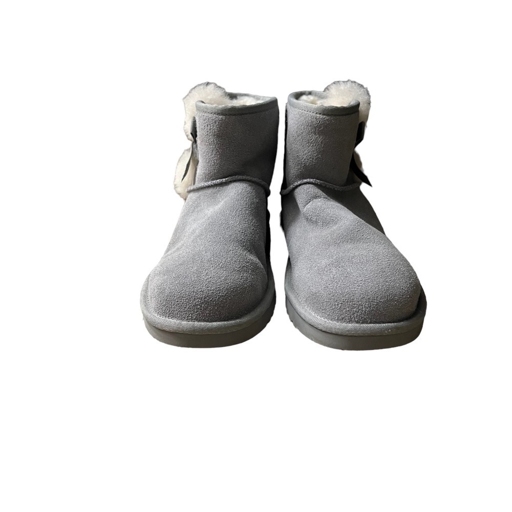 KOOLABURRA BY UGG Short Boots w/ Pompoms and Bows in Gray Mist Size 7 - Picture 3 of 8